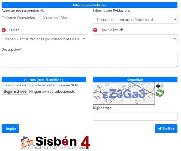 actualizar información del sisben 4